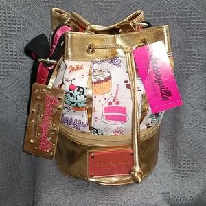 Betsey Johnson SWEET TREATS ROUND BUCKET CROSSBODY